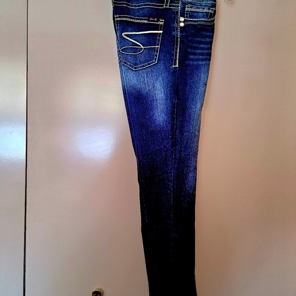 Women's Size 14 SEVEN7  Embroidered Rear Pockets w Contrast Stitching Jeans - Picture 4 of 7